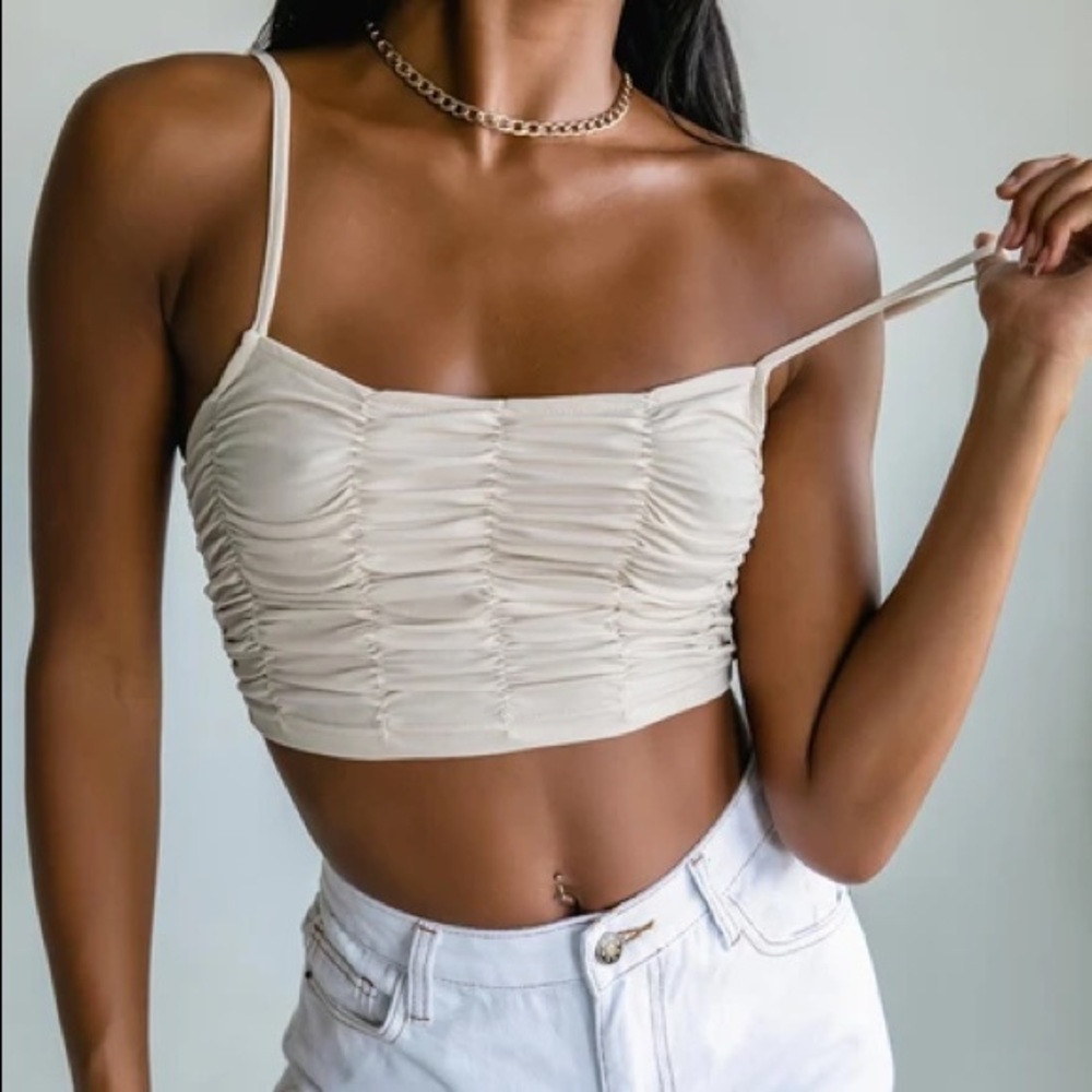 ❌SOLD❌ Princess Polly Adrienne Top Beige